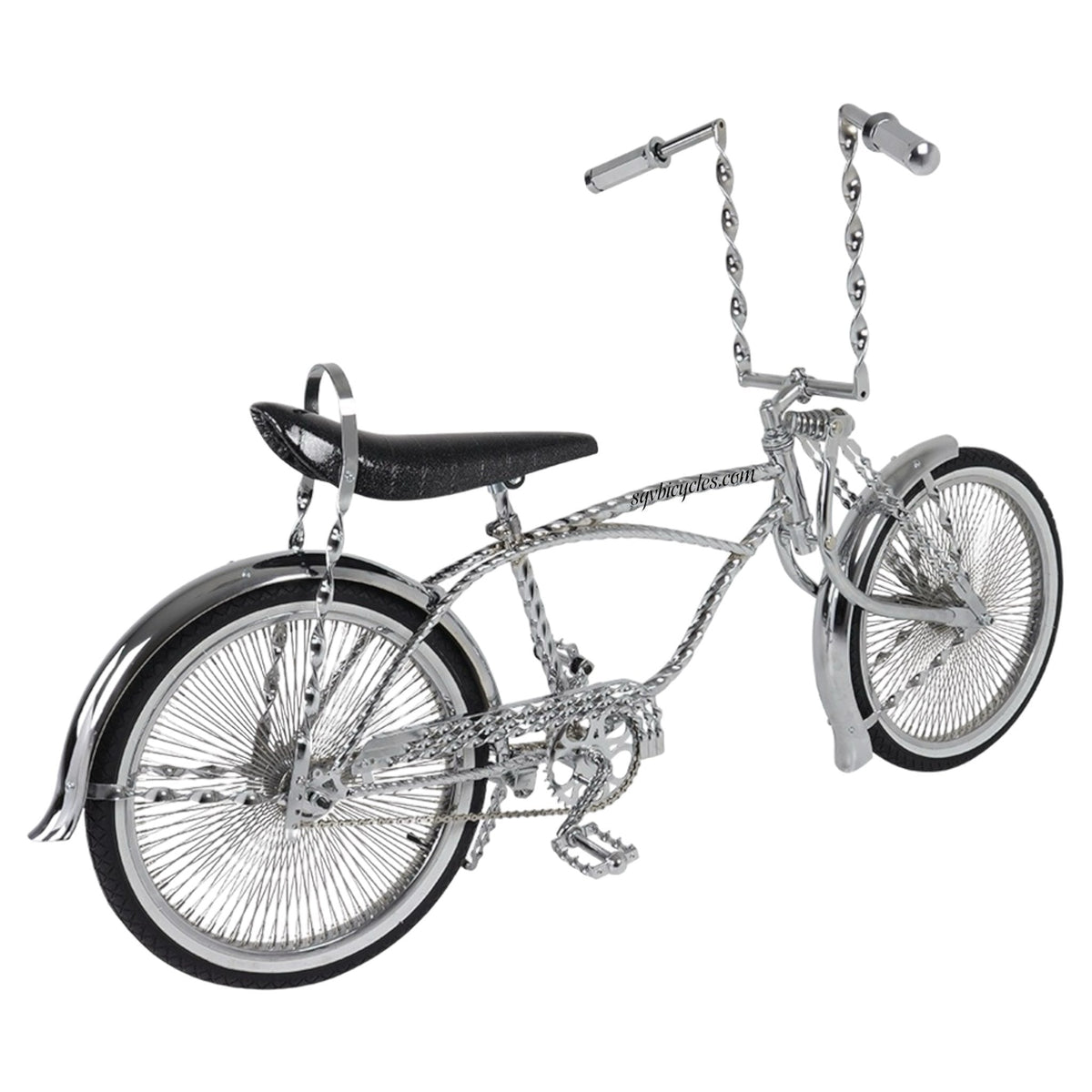 Lowrider bike chrome store twisted sissybars