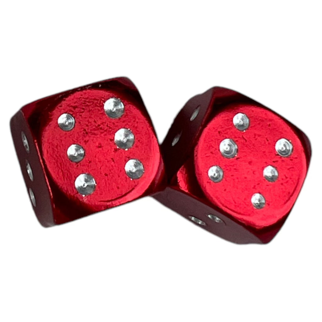 SGV Bicycles Anodized Color Aluminum Dice Valve Caps Red Anodized