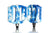 Demolition Components White/Blue / 9/16 Demolition Parts Trooper Plastic Pedal White/Blue Marble