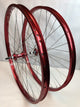 SgvBicycles Wheels 24" Fits 24"x1.75" ~ 2.50" / Red BMX 24 x 1.75" Bicycle Front & Rear Wheel set Double Walls Sealed Bearing