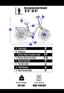 Sgvbicycles 48V 750W 13AH 20" x4.0 Step-Thru Folding Fat Tire E-Bike