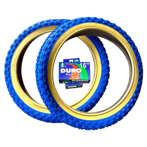 Duro Components 16 x 2.125" / Blue/Gum Duro Comp III  BMX Tires 16 x 2.125