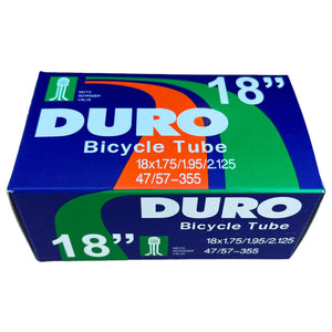 Duro Components 18 x 1.75-2.125 / 2 Duro Bicycle Tube 18" x 1.75"/2.125" (33mm) Standard American/Valve