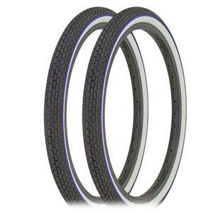 Duro Components 20 x 1.75" / Black/White Side Wall Blu Line Duro 20 x 1.75 Black/White Side Wall Yellow, Red, Blue, Wall