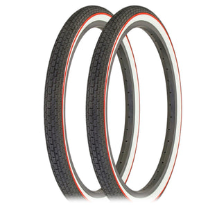 Duro Components 20 x 1.75" / Black/White Side Wall Red Line Duro 20 x 1.75 Black/White Side Wall Yellow, Red, Blue, Wall