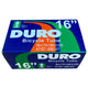 Duro Components Duro Bicycle Tube 16" x 1.75"/2.125" (33mm) Standard American/Valve