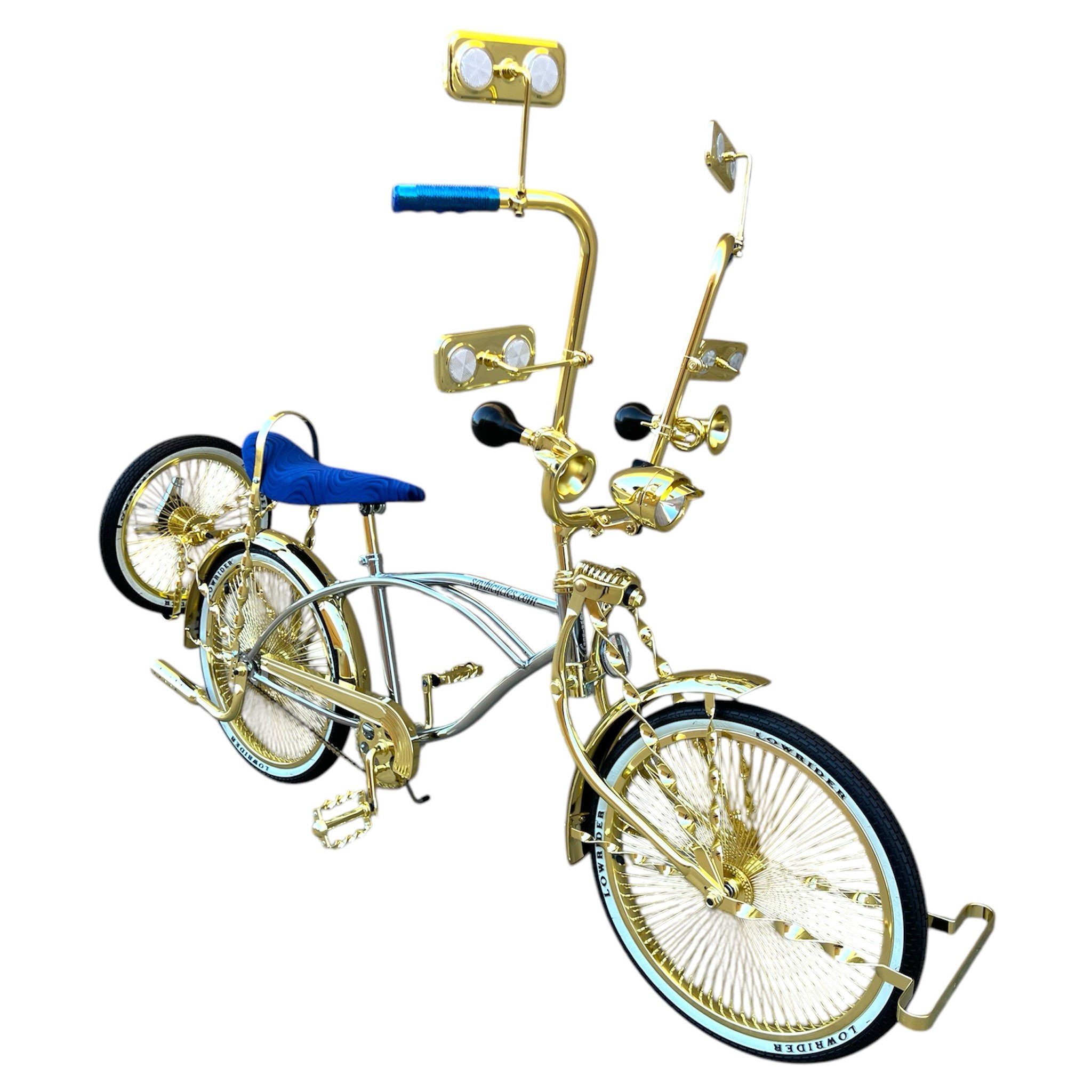 Lowrider Bicycle Name Plate – Chrome & Black Finish, USA Theme, Bike Part Or Accessory