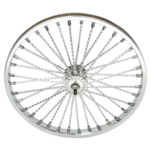 Lowrider Components,Accessories 20In Lowrider 20" Steel Front Wheel Twisted 36 Spoke 8Gchrome Chrome