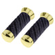 Lowrider Components Black Lowrider Custom Swirl Velour Grips 7/8 long 130mm Gold