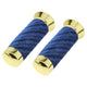 Lowrider Components Blue Lowrider Custom Swirl Velour Grips 7/8 long 130mm Gold