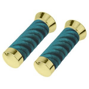 Lowrider Components Green Lowrider Custom Swirl Velour Grips 7/8 long 130mm Gold