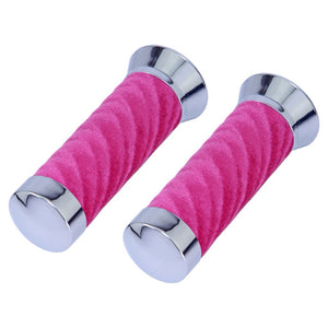 Lowrider Components Pink Lowrider Custom Swirl Velour Grips 7/8 long 130mm