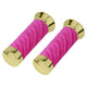 Lowrider Components Pink Lowrider Custom Swirl Velour Grips 7/8 long 130mm Gold