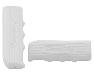 Lowrider Components White Lowrider Bike Custom Grips Kraton Rubber W/Logo