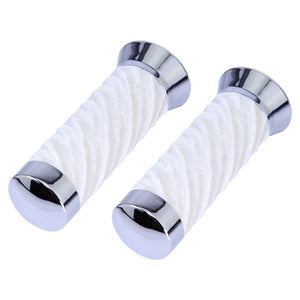 Lowrider Components White Lowrider Custom Swirl Velour Grips 7/8 long 130mm