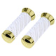 Lowrider Components White Lowrider Custom Swirl Velour Grips 7/8 long 130mm Gold