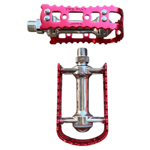 MKS Components Red MKS Reissued BM-7 BMX Bicycle Pedals 9/16"