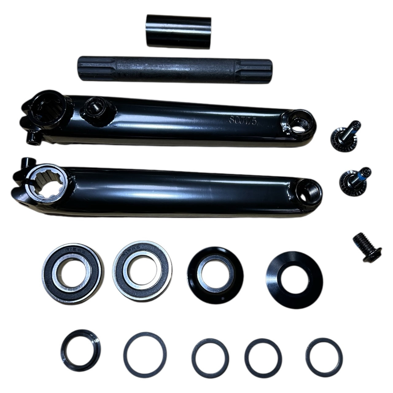 Hawkeye Bmx Crankset 19mm Matte Black 175mm / Black