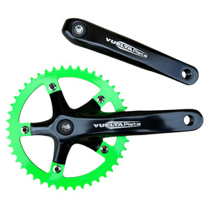 Vuelta Components Black/Green / 170mm Vuelta Pista Track 46T 130/BCD Crankset Black/Green