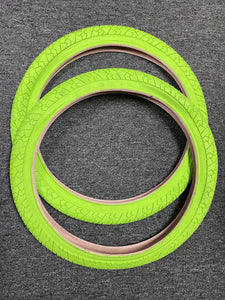 Deli Components Deli 20" X 1.95" BMX Tires Lime Green