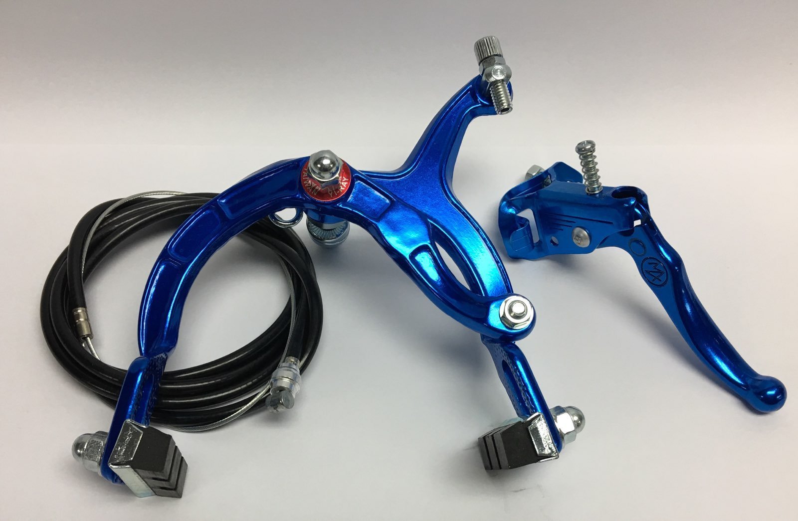 bmx bicycle brakes Old School BMX Brake Set Bike MX Brake Set Lever Cable Caliper Blue