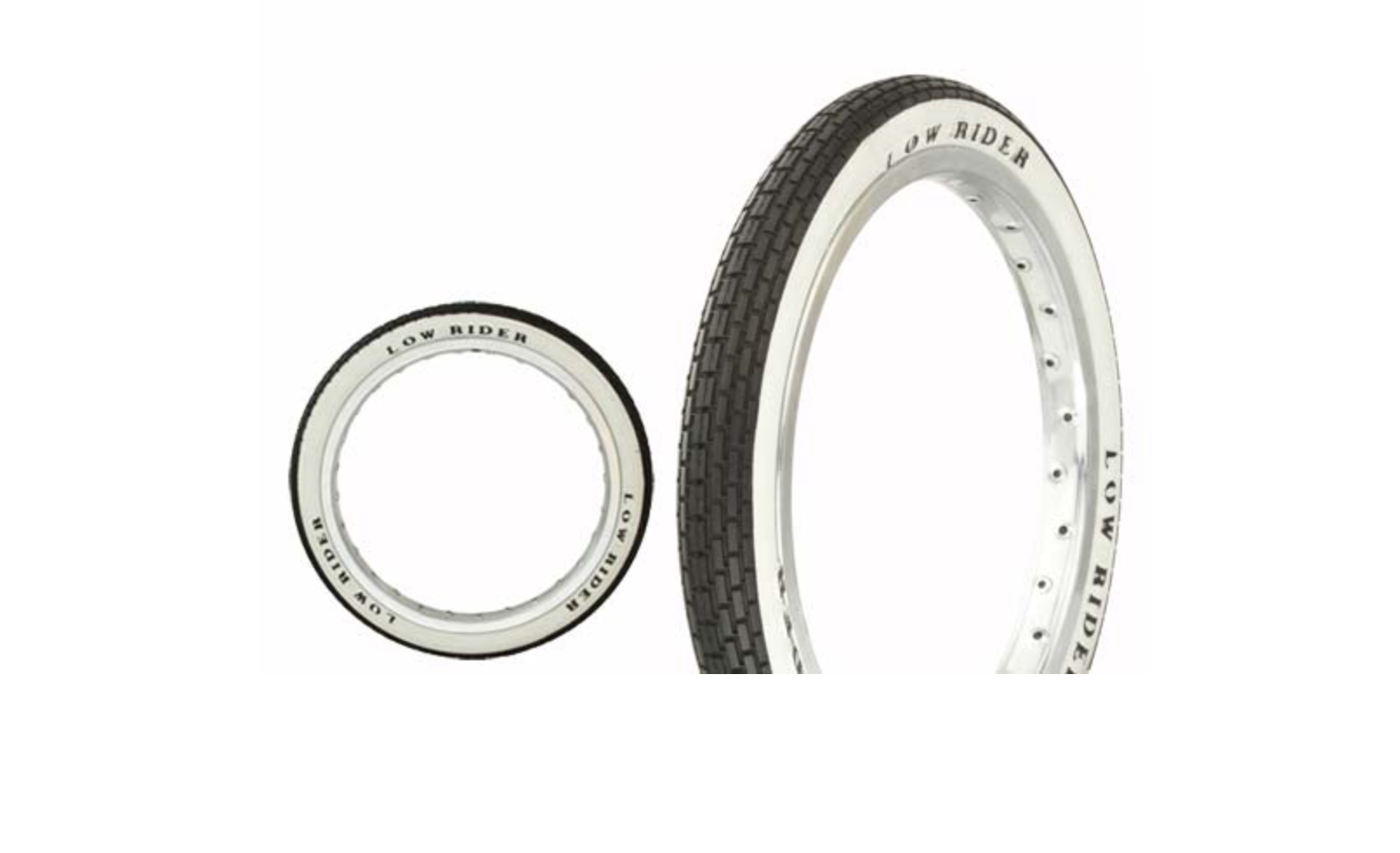 Lowrider Pneu de vélo 16 x 1,75 noir/blanc paroi latérale Lowrider Pneu de vélo 16 x 1,75 noir/blanc paroi latérale