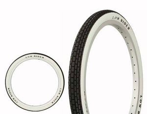 Duro Components 16x1.72 / Black/White Lowrider Tire Duro 20" x 1.75" Black White Side Wall