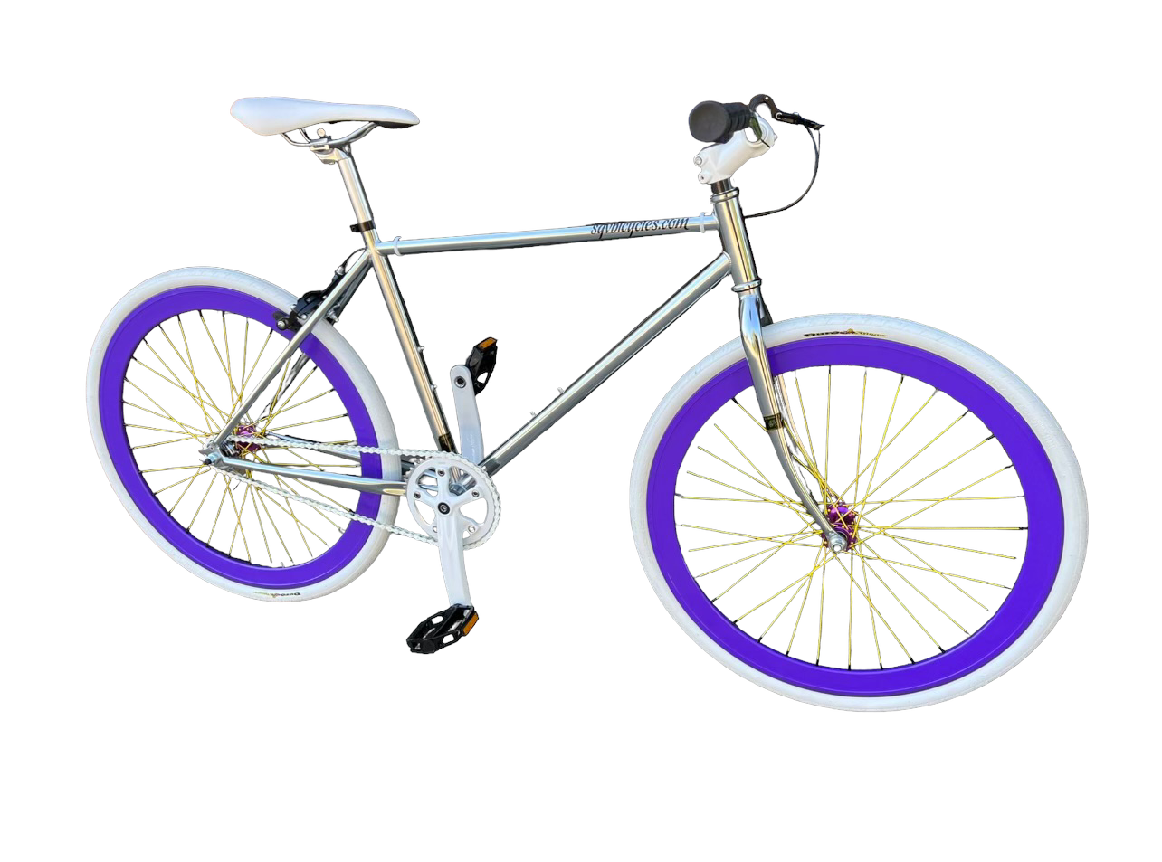 Sgvbicycles Custom Fixed Gear Single Speed Bike Chrome Purple Sgvbicycles 