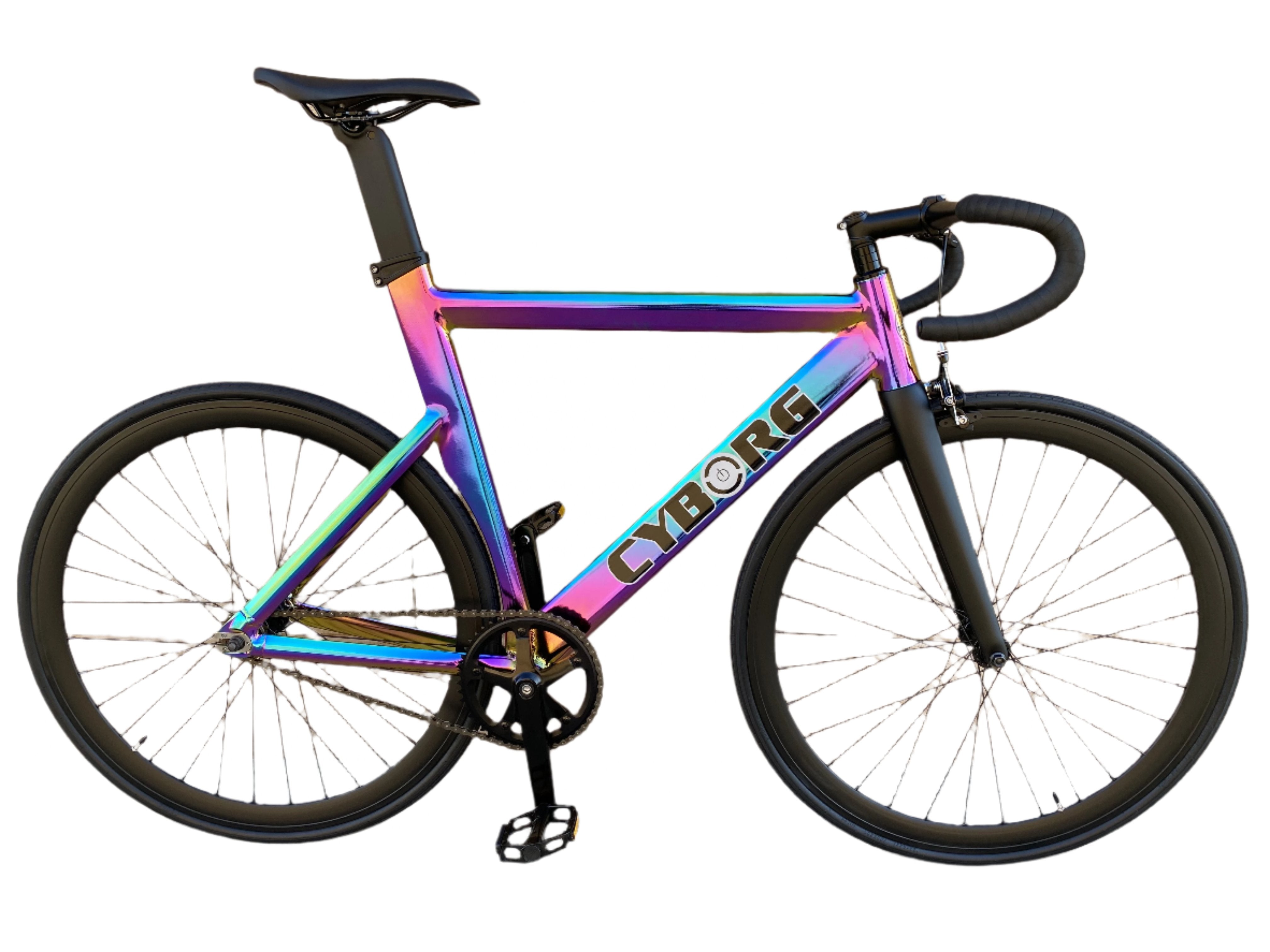 fixed gear bike drop bars Cyborg Urban Single Speed Track Bike With Drop Bars