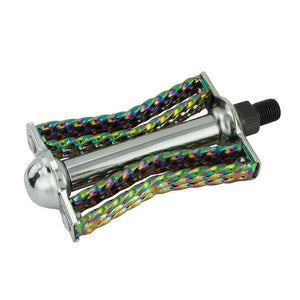 Double Square Twisted Butterfly Pedals 1/2" Neo Chrome Lowrider, Beach Cruiser, Chopper Bike