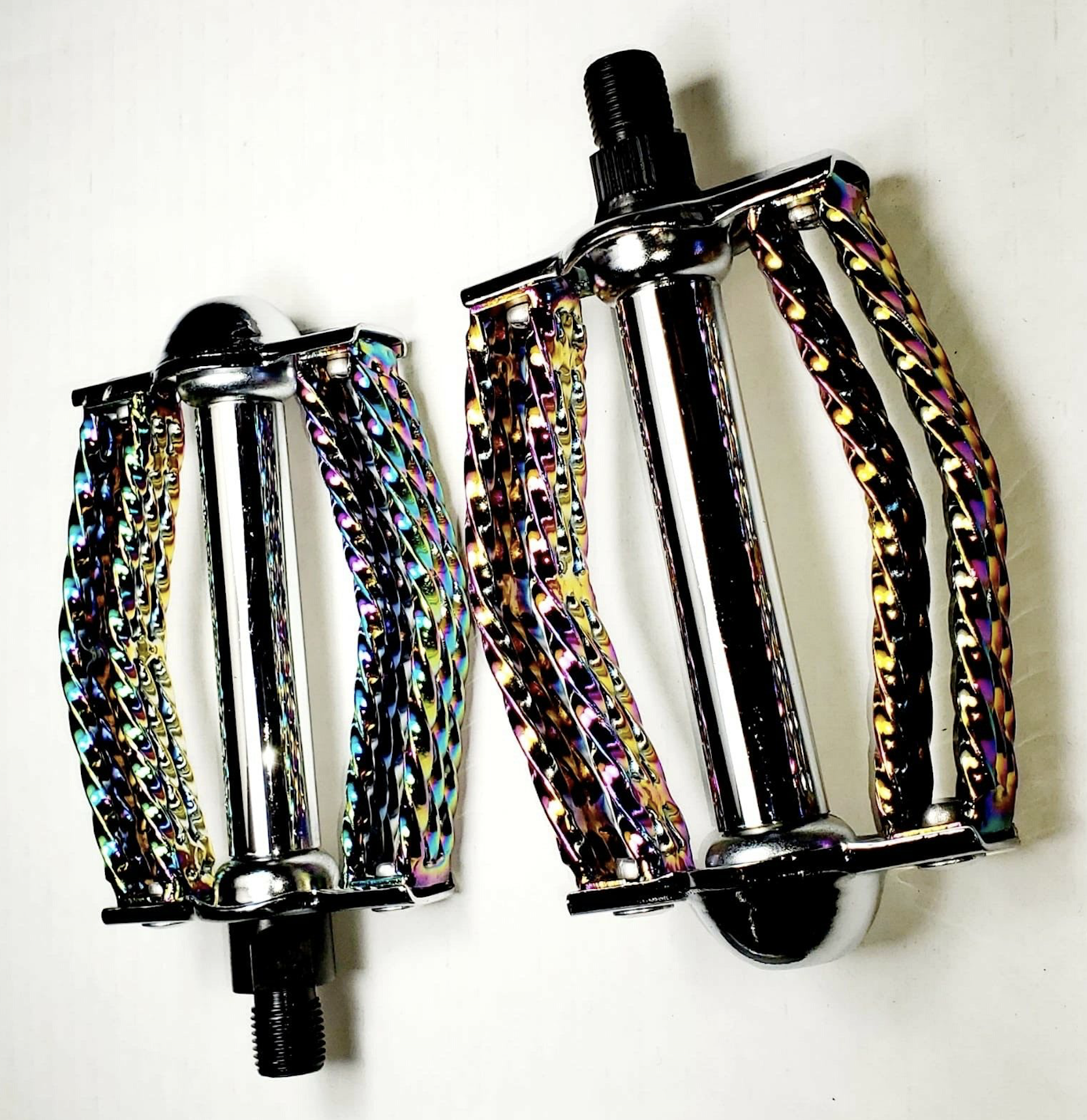 lowrider bicycle pedals Bike Steel 616 1/2 Inch Chrome. Pedals : Sports & Outdoors Double Flat Twisted Pedals Chrome.