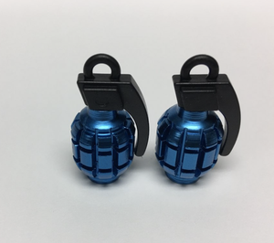 Uno Components Blue Granade Valve Caps Pair